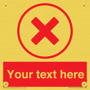 Custom red background, red cross in circle sign